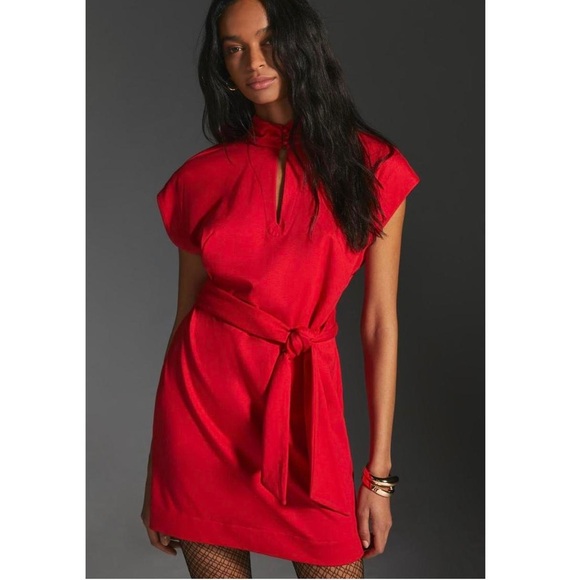 Anthropologie Maeve Tie Waist Mini Dress - Picture 13 of 13